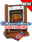 Maverick Menus RS46BR01  4" x 6" RUSTIC Americana Wood Table Tent