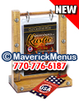 Maverick Menus RS46SRS10  4" x 6" RUSTIC STUDDED Golden Oak Wood Table Tent