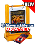 Maverick Menus RS57SR16  5" x 7" Tangerine Wood Table Tent