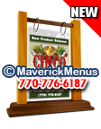 Maverick Menus CDM-146-BR-0116  4" x 6" Cinco De Mayo Americana-Tangerine Wood Table Tents