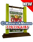Maverick Menus CDM1-46-BR-0711 4" x 6" Espresso-Lime Wood Table Tent 