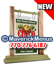 Maverick Menus CDM1-46-BR-1517 4" x 6" Sage-Weathered Wood Table Tent 