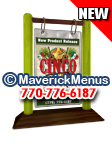 Maverick Menus CDM2-46-BR-0711 4" x 6" Espresso-Lime Wood Table Tent 