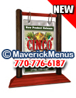 Maverick Menus CDM2-46-BR-0807 4" x 6" Flaming-Espresso Wood Table Tent 