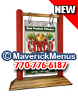 Maverick Menus CDM2-46-BR-1008 4" x 6" GoldenOak-Tomato Wood Table Tent 