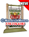 Maverick Menus CDM2-46-BR-1517 4" x 6" Sage-Weathered Wood Table Tent 