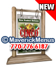 Maverick Menus CDM2-46-BR-1717 4" x 6" Weathered Wood Table Tent 