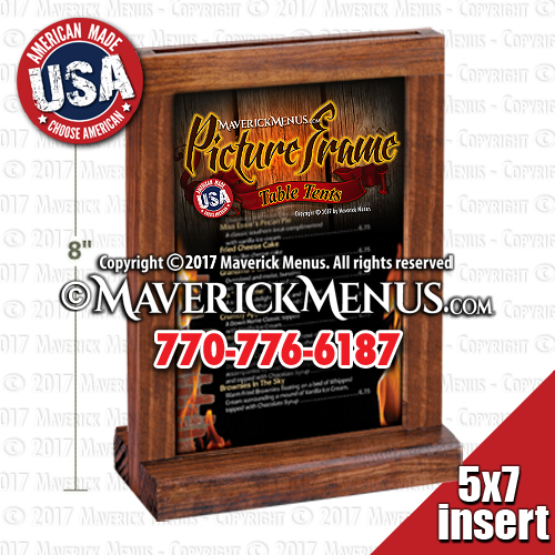 AMERICANA COLORED 5x7 WOOD PICTURE FRAME TABLE TENT