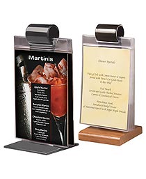 Roll Stand Table Tents  Wood Base